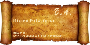 Bienenfeld Anna névjegykártya